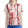 Dripping Blood Print Women's Polo Shirt