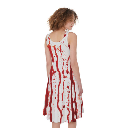 Dripping Blood Print Women's Sleeveless Dress
