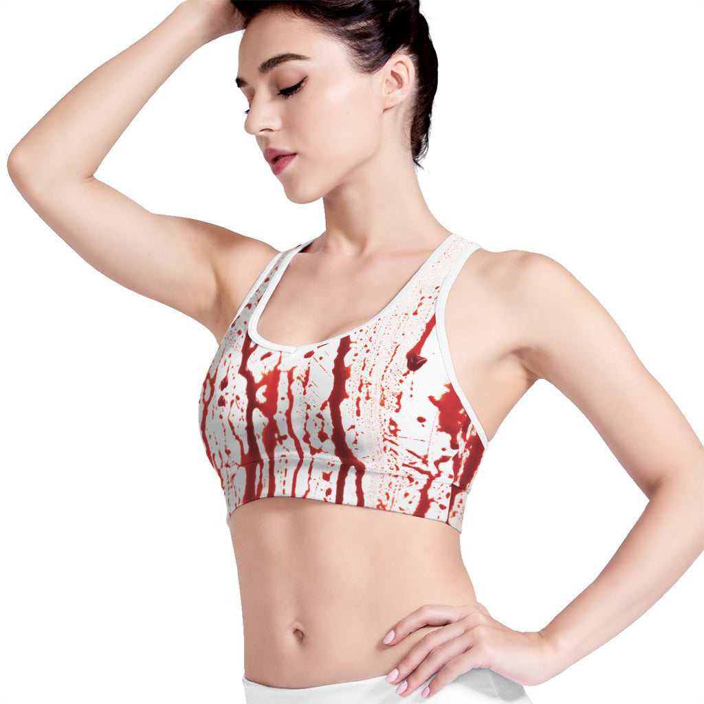 Dripping Blood Print Women's Sports Bra