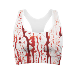 Dripping Blood Print Women's Sports Bra