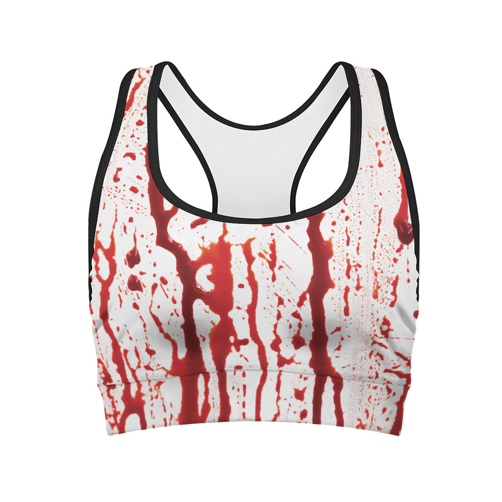 Dripping Blood Print Women's Sports Bra