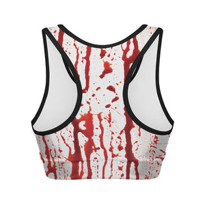 Dripping Blood Print Women's Sports Bra