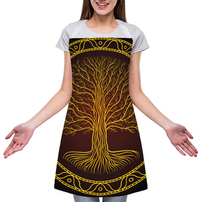 Druidic Yggdrasil Tree Print Adjustable Apron