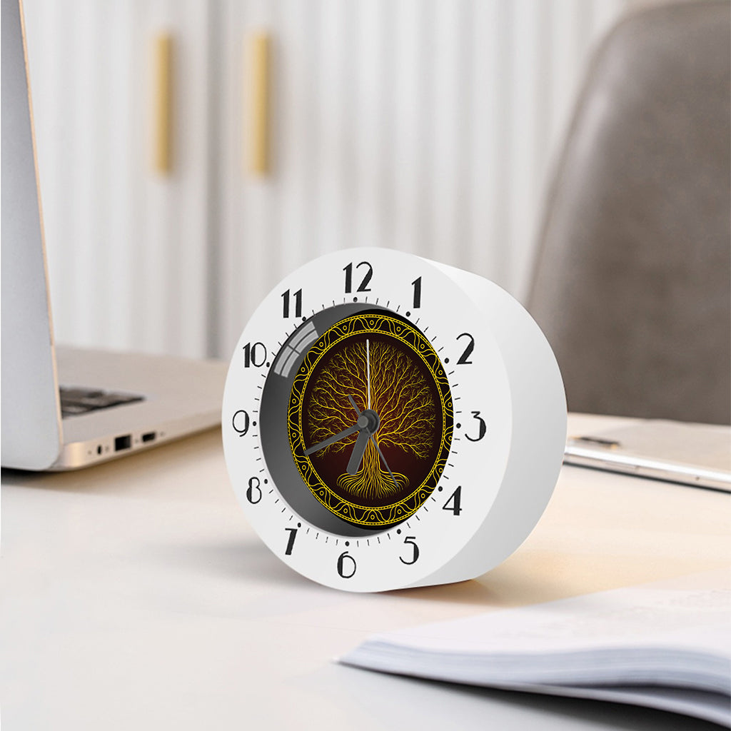 Druidic Yggdrasil Tree Print Alarm Clock
