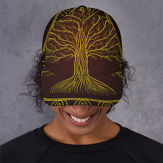 Druidic Yggdrasil Tree Print Baseball Cap
