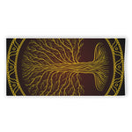 Druidic Yggdrasil Tree Print Beach Towel