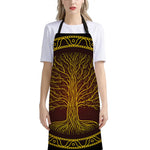 Druidic Yggdrasil Tree Print Bib Apron With Pocket