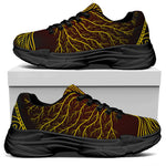 Druidic Yggdrasil Tree Print Black Chunky Shoes