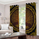 Druidic Yggdrasil Tree Print Blackout Grommet Curtains