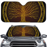 Druidic Yggdrasil Tree Print Car Windshield Sun Shade