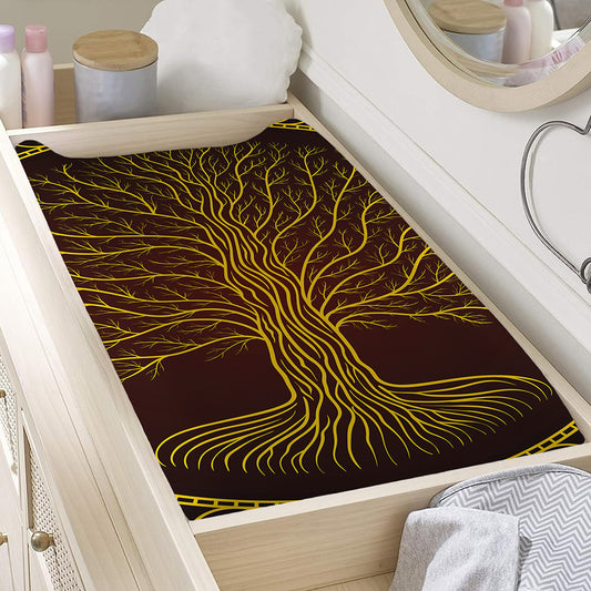 Druidic Yggdrasil Tree Print Changing Pad Cover
