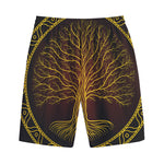 Druidic Yggdrasil Tree Print Cotton Shorts