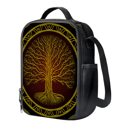 Druidic Yggdrasil Tree Print Crossbody Lunch Bag