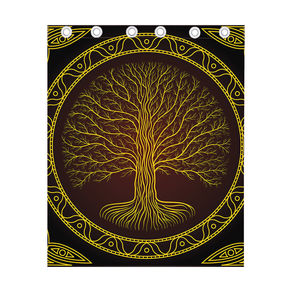 Druidic Yggdrasil Tree Print Curtain