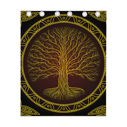 Druidic Yggdrasil Tree Print Curtain