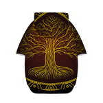 Druidic Yggdrasil Tree Print Dog Zip Up Hoodie
