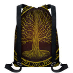 Druidic Yggdrasil Tree Print Drawstring Backpack