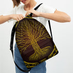 Druidic Yggdrasil Tree Print Drawstring Backpack