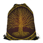 Druidic Yggdrasil Tree Print Drawstring Bag
