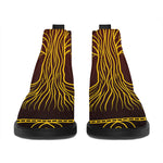 Druidic Yggdrasil Tree Print Flat Ankle Boots