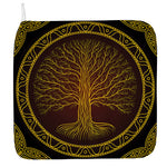 Druidic Yggdrasil Tree Print Hand Towel
