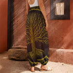 Druidic Yggdrasil Tree Print Harem Pants