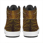Druidic Yggdrasil Tree Print High Top Leather Sneakers