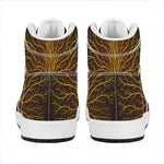 Druidic Yggdrasil Tree Print High Top Leather Sneakers