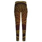 Druidic Yggdrasil Tree Print High-Waisted Pocket Leggings
