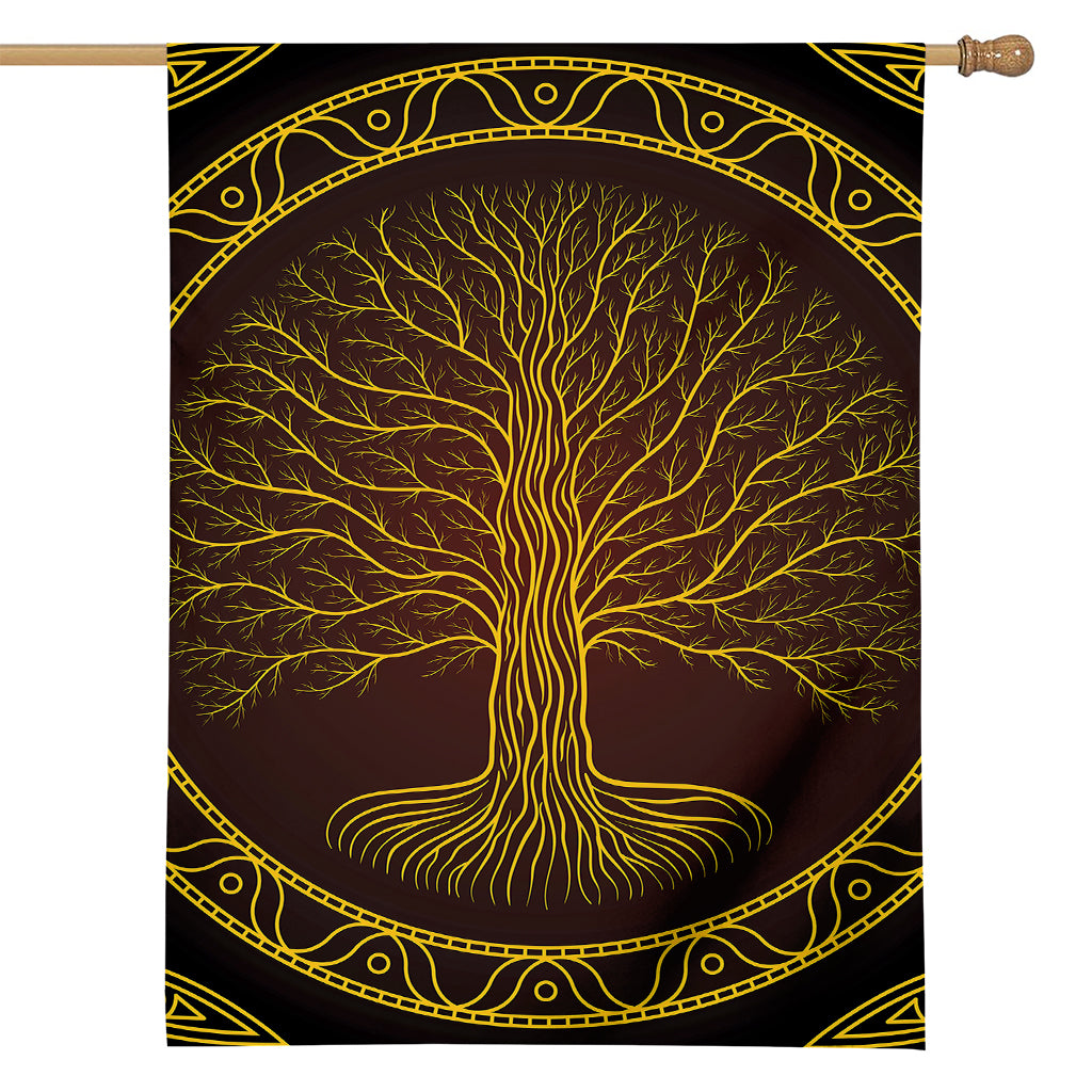 Druidic Yggdrasil Tree Print House Flag