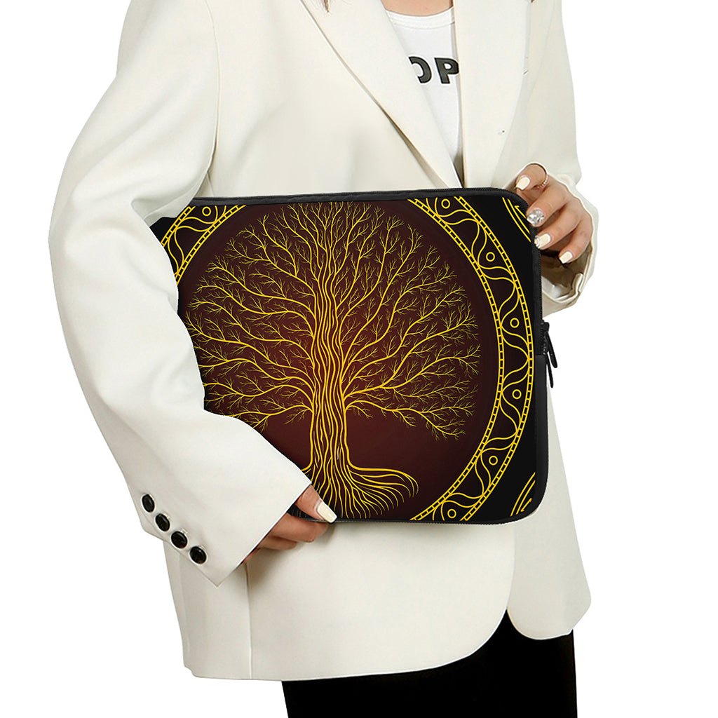 Druidic Yggdrasil Tree Print Laptop Sleeve