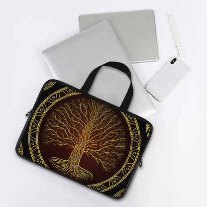 Druidic Yggdrasil Tree Print Laptop Sleeve With Handle