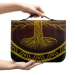 Druidic Yggdrasil Tree Print Leather Bible Cover