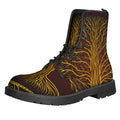 Druidic Yggdrasil Tree Print Lace-Up Boots