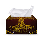 Druidic Yggdrasil Tree Print Leather Tissue Box Cover