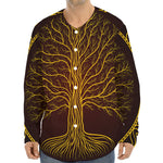 Druidic Yggdrasil Tree Print Long Sleeve Baseball Jersey