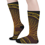 Druidic Yggdrasil Tree Print Long Socks