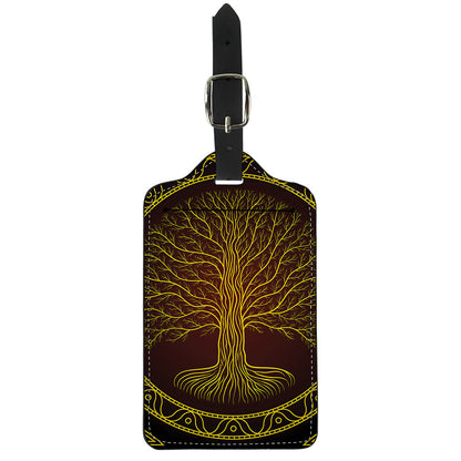 Druidic Yggdrasil Tree Print Luggage Tag