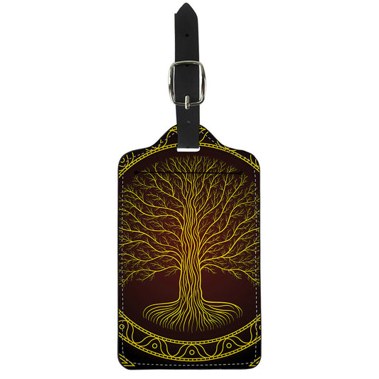 Druidic Yggdrasil Tree Print Luggage Tag