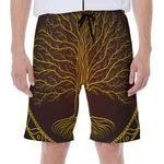 Druidic Yggdrasil Tree Print Men's Beach Shorts