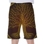 Druidic Yggdrasil Tree Print Men's Beach Shorts