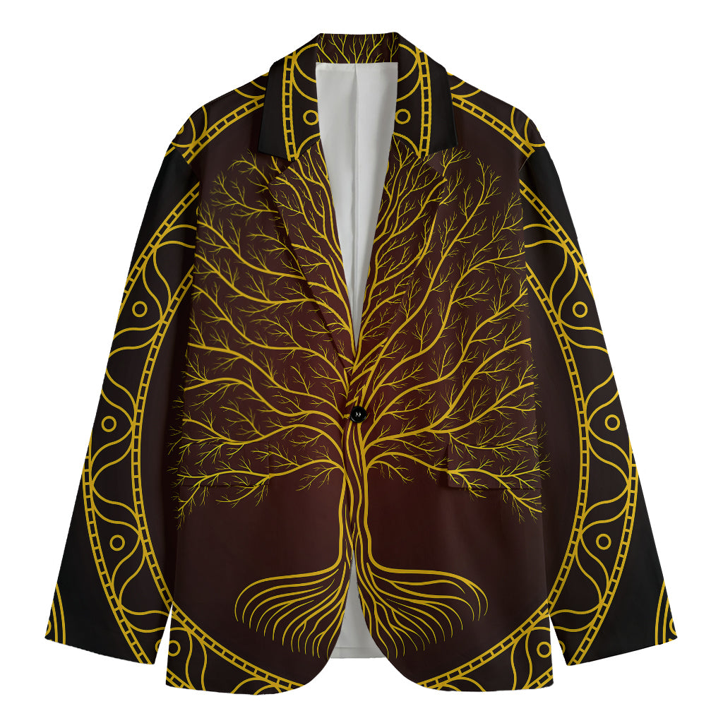 Druidic Yggdrasil Tree Print Men's Blazer