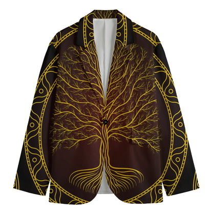 Druidic Yggdrasil Tree Print Men's Blazer