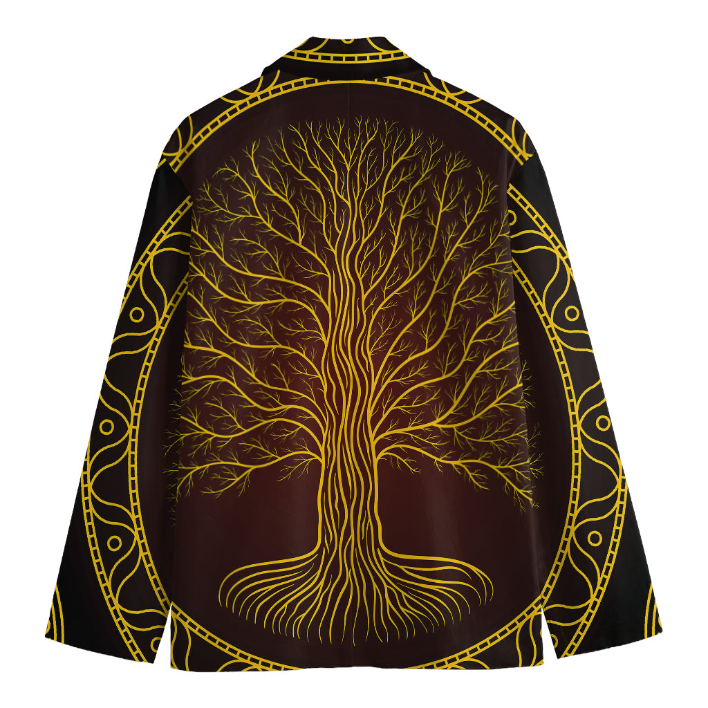 Druidic Yggdrasil Tree Print Men's Blazer