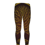 Druidic Yggdrasil Tree Print Men's leggings