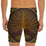 Druidic Yggdrasil Tree Print Men's Long Boxer Briefs