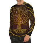 Druidic Yggdrasil Tree Print Men's Long Sleeve Rash Guard