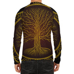 Druidic Yggdrasil Tree Print Men's Long Sleeve Rash Guard