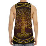 Druidic Yggdrasil Tree Print Men's Muscle Tank Top