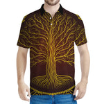 Druidic Yggdrasil Tree Print Men's Polo Shirt